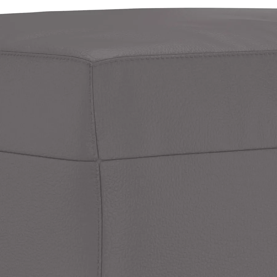 Ensemble de canapés 3 pcs avec coussins gris similicuir - 7