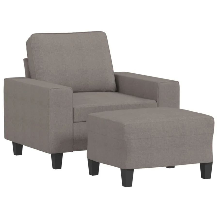 Fauteuil avec repose-pied Taupe 60 cm Tissu - 2