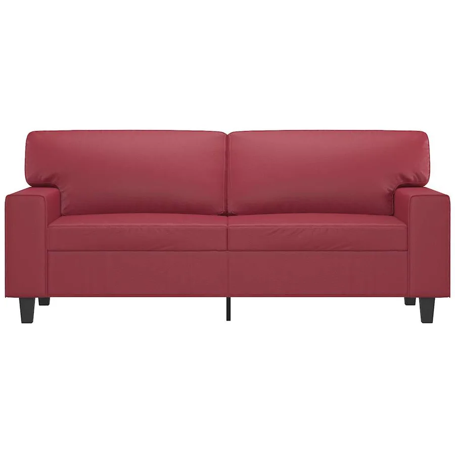 Canapé à 2 places Rouge bordeaux 140 cm Similicuir - 4