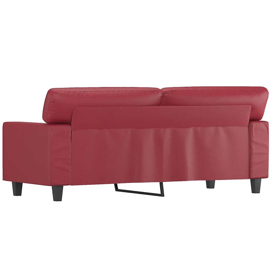 Canapé à 2 places Rouge bordeaux 140 cm Similicuir - 6