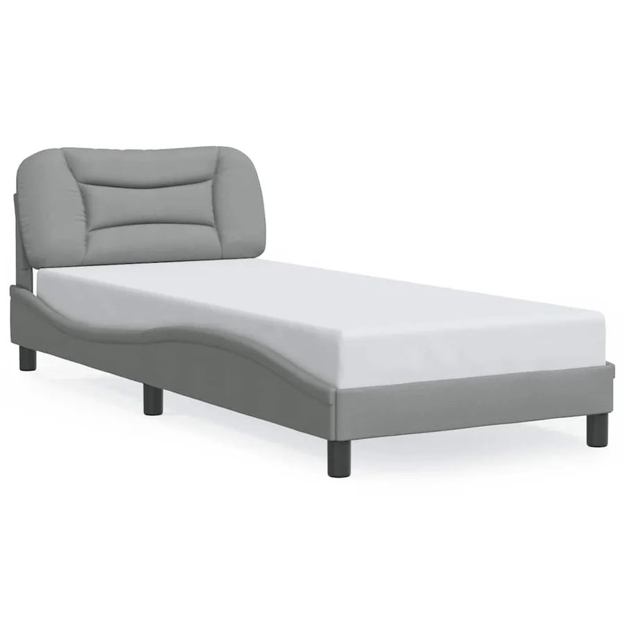 Cadre de lit sans matelas Hvar gris clair 80x200 cm tissu - 2