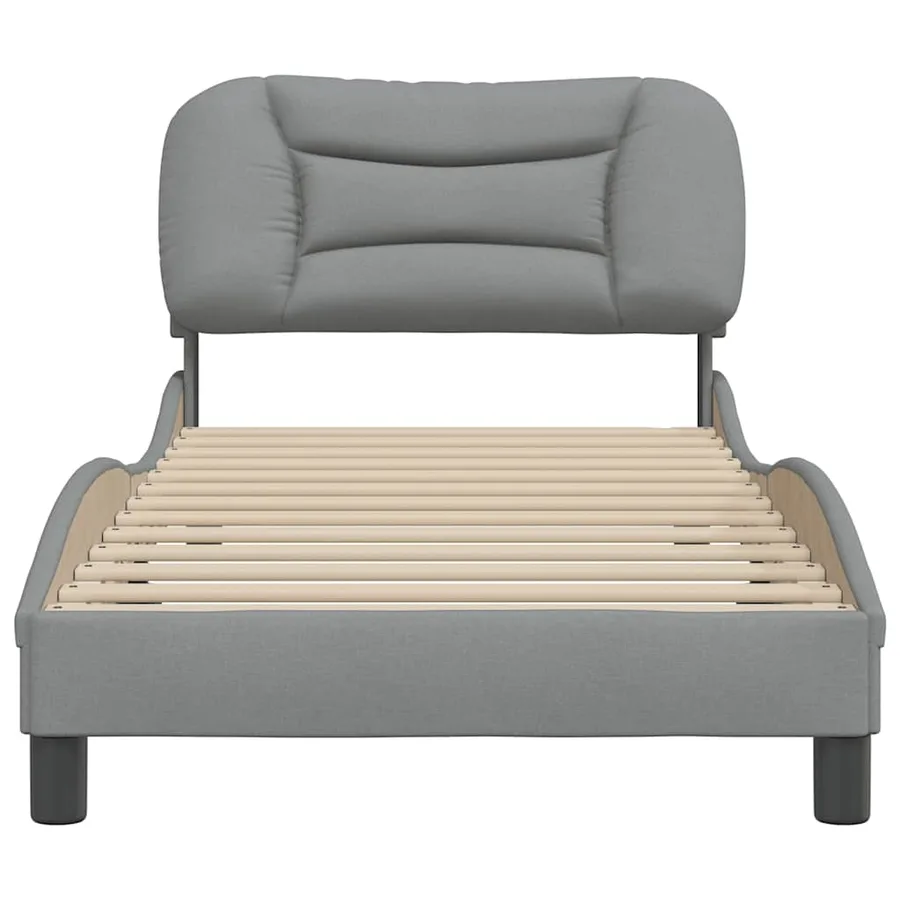 Cadre de lit sans matelas Hvar gris clair 80x200 cm tissu - 4