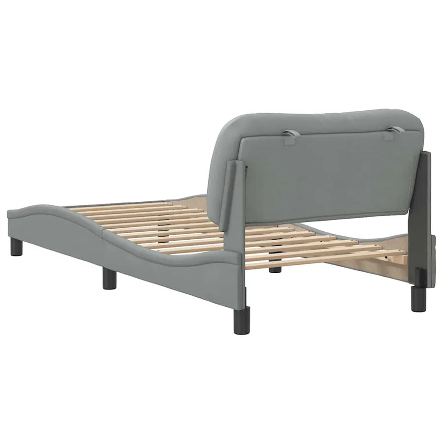 Cadre de lit sans matelas Hvar gris clair 80x200 cm tissu - 6