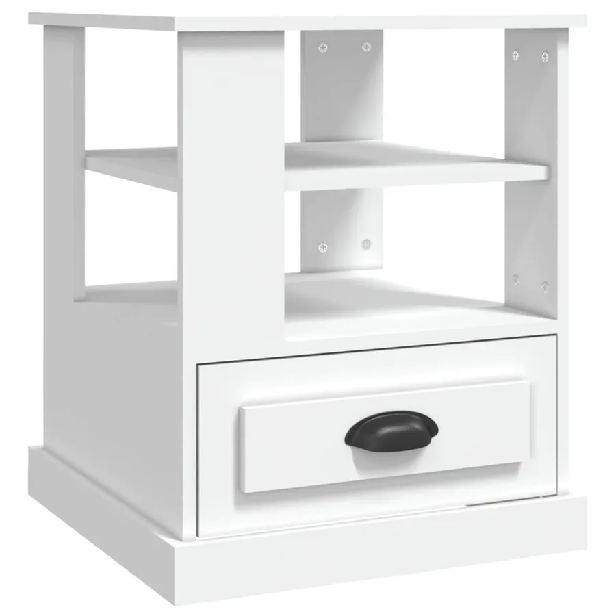 Table d'appoint blanc 50x50x60 cm bois d’ingénierie - 2