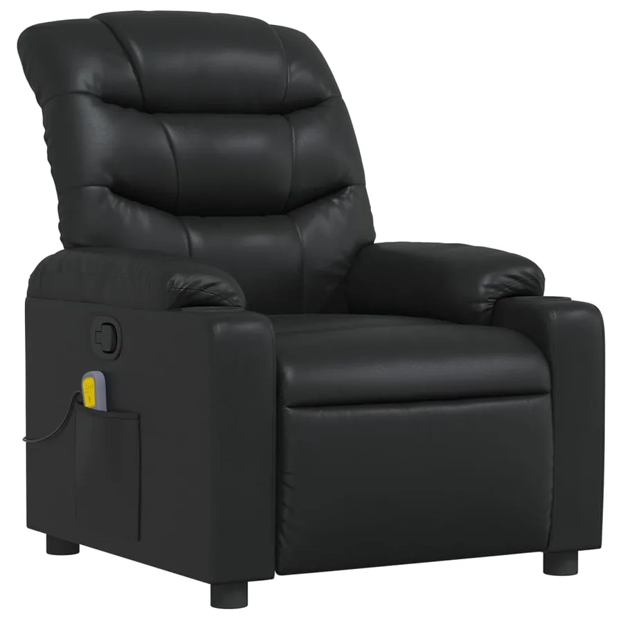 Fauteuil de massage inclinable Noir Similicuir - 3