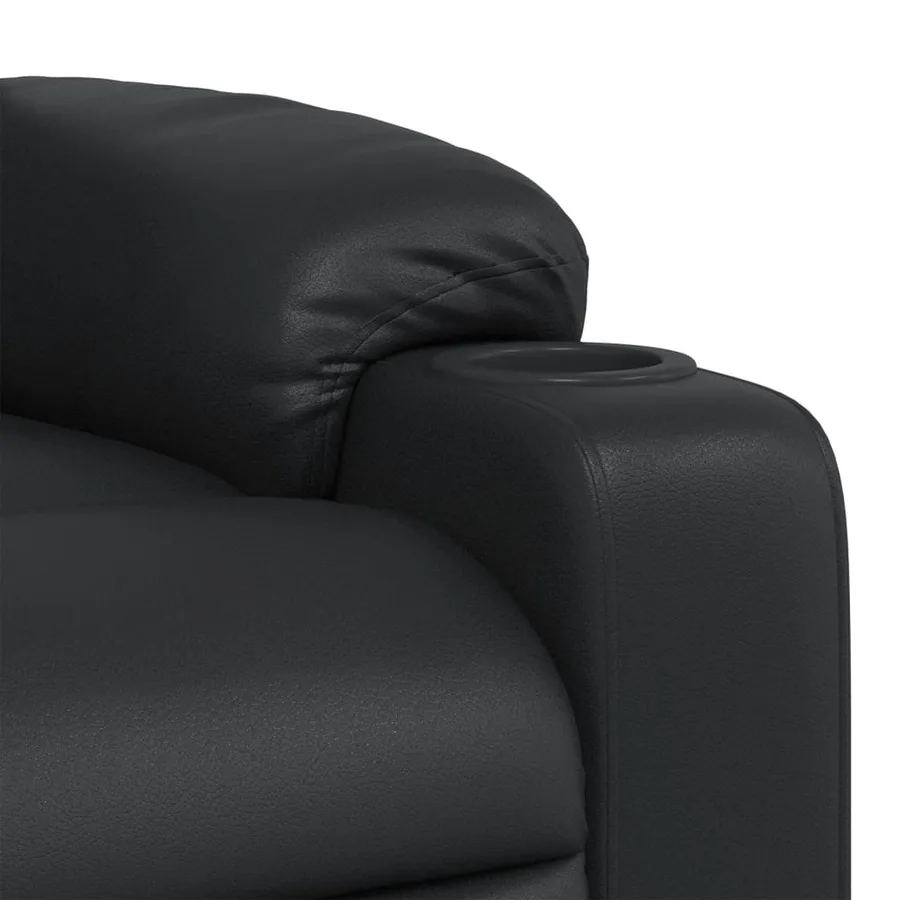 Fauteuil de massage inclinable Noir Similicuir - 9