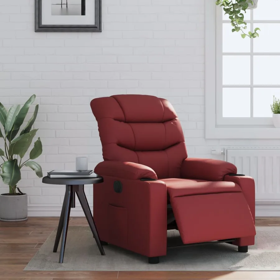 Fauteuil inclinable électrique Rouge bordeaux Similicuir - 15