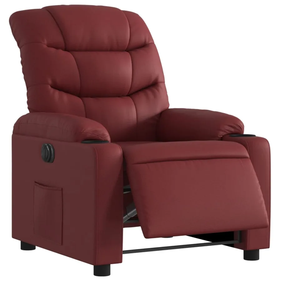 Fauteuil inclinable électrique Rouge bordeaux Similicuir - 3