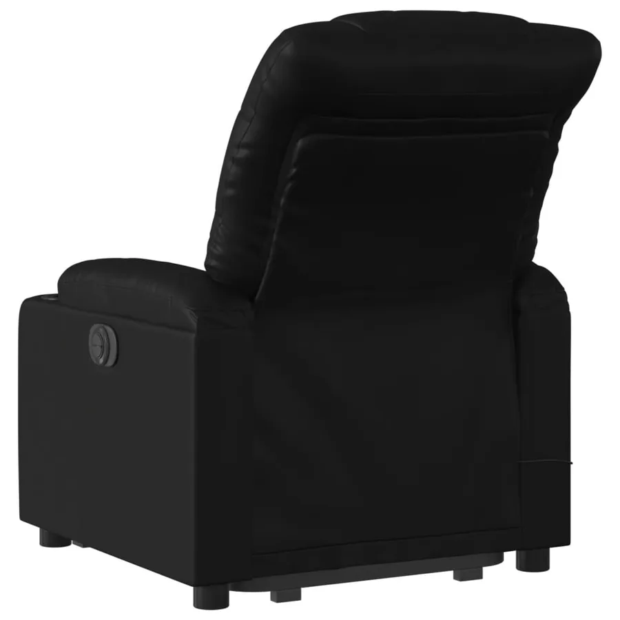 Fauteuil inclinable de massage Noir Similicuir - 5