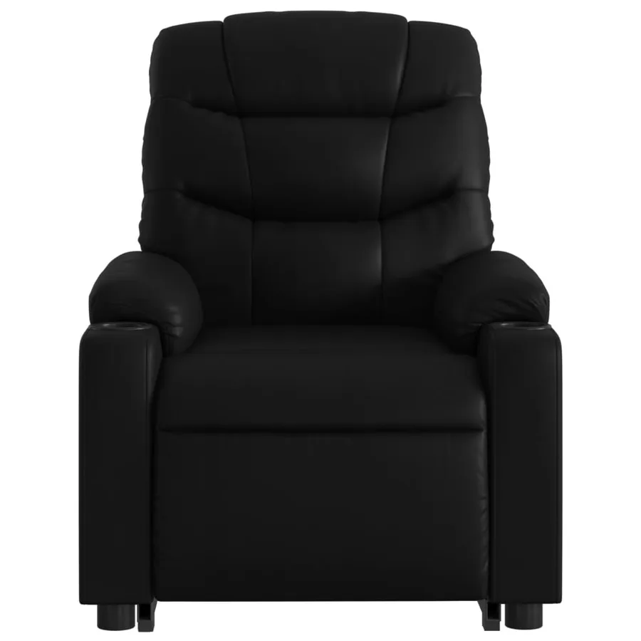 Fauteuil inclinable de massage Noir Similicuir - 9