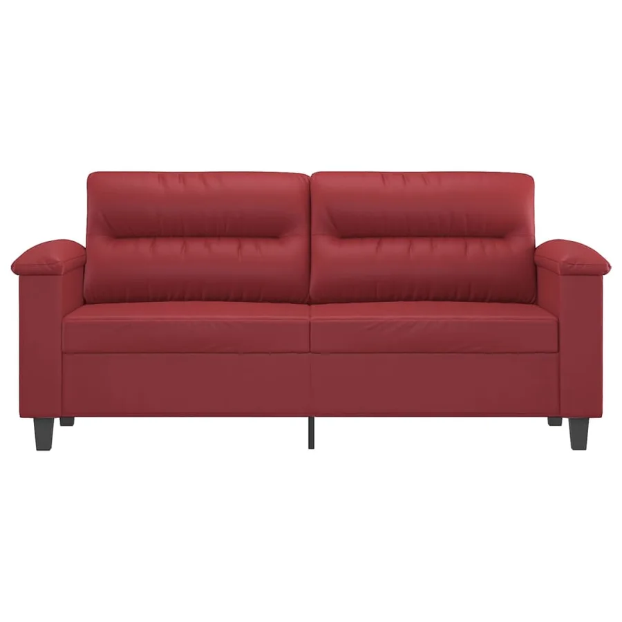 Canapé à 2 places Rouge bordeaux 140 cm Similicuir - 3