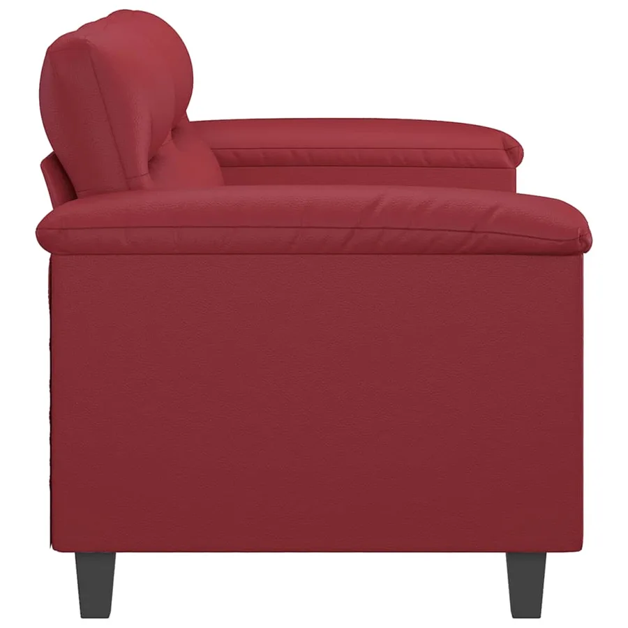 Canapé à 2 places Rouge bordeaux 140 cm Similicuir - 4