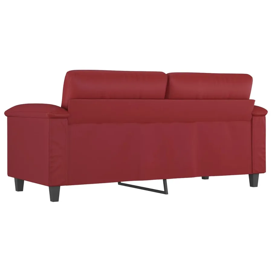 Canapé à 2 places Rouge bordeaux 140 cm Similicuir - 5