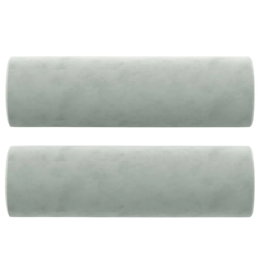 Canapé 3 places avec oreillers gris clair 180 cm velours - 5