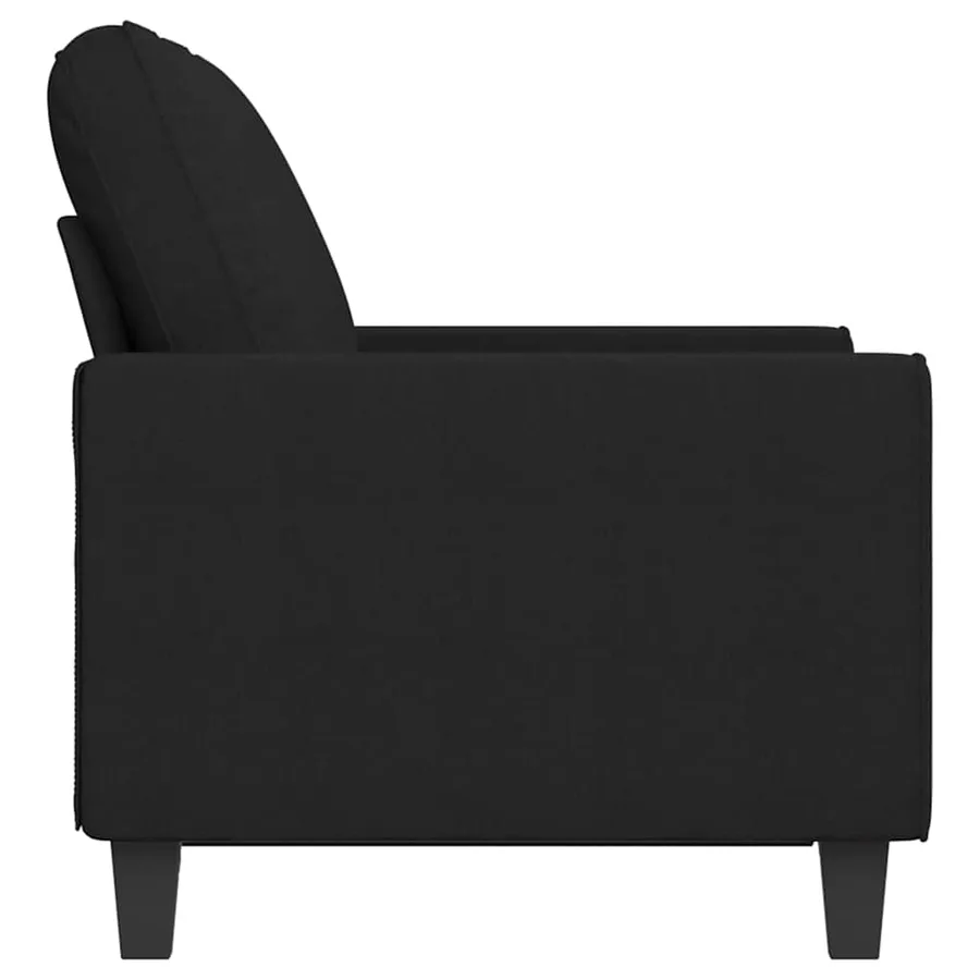Canapé à 2 places Noir 120 cm Tissu - 4