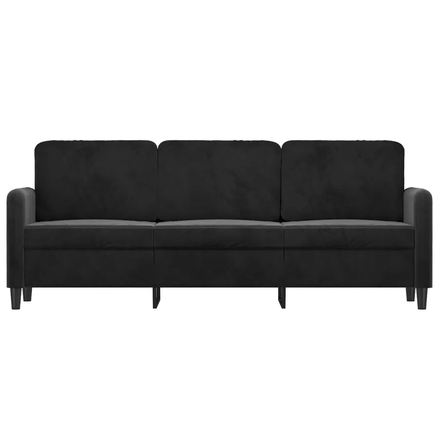 Canapé à 3 places Noir 180 cm Velours - 3