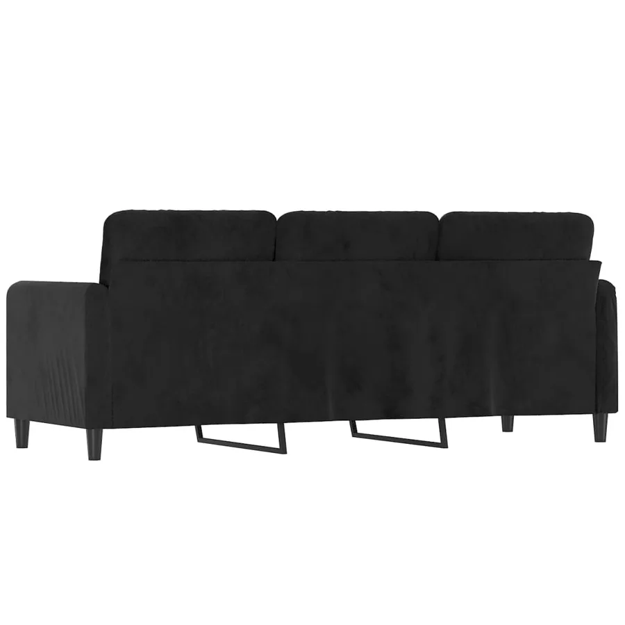 Canapé à 3 places Noir 180 cm Velours - 5