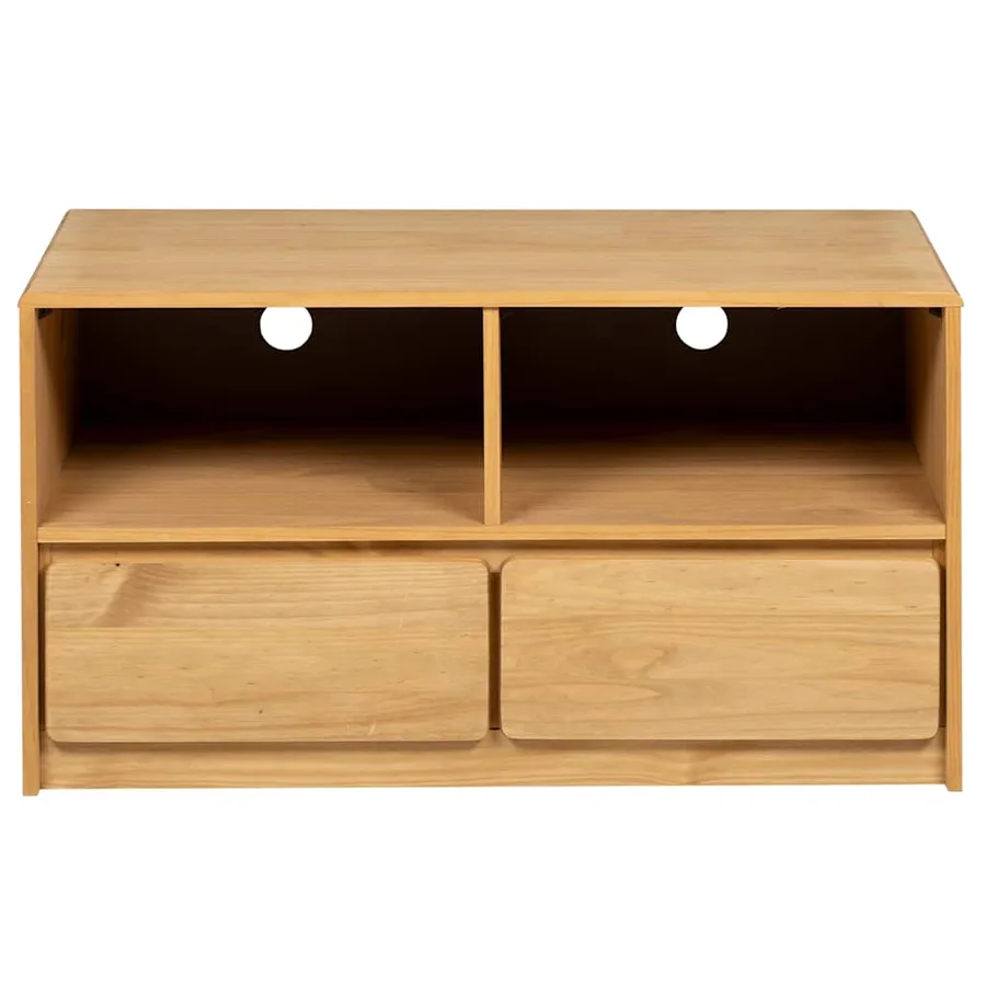 Meuble TV SAUDA chêne 99x43x55 cm bois de pin massif - 4