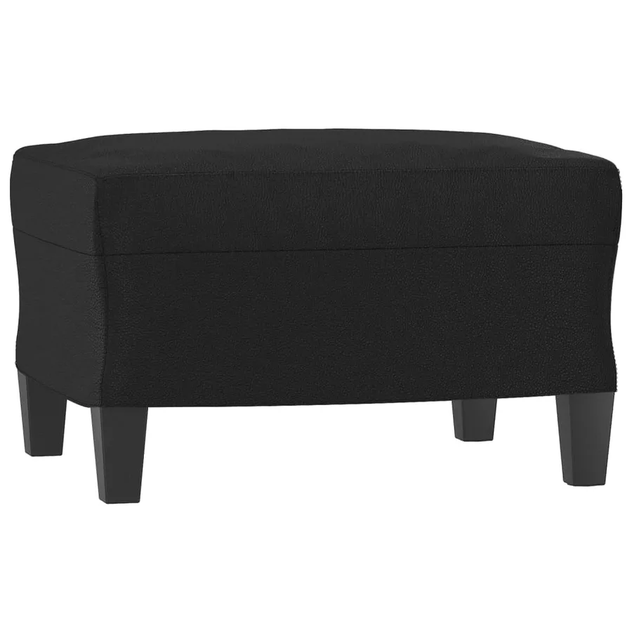 Fauteuil avec repose-pied Noir 60 cm Similicuir - 5