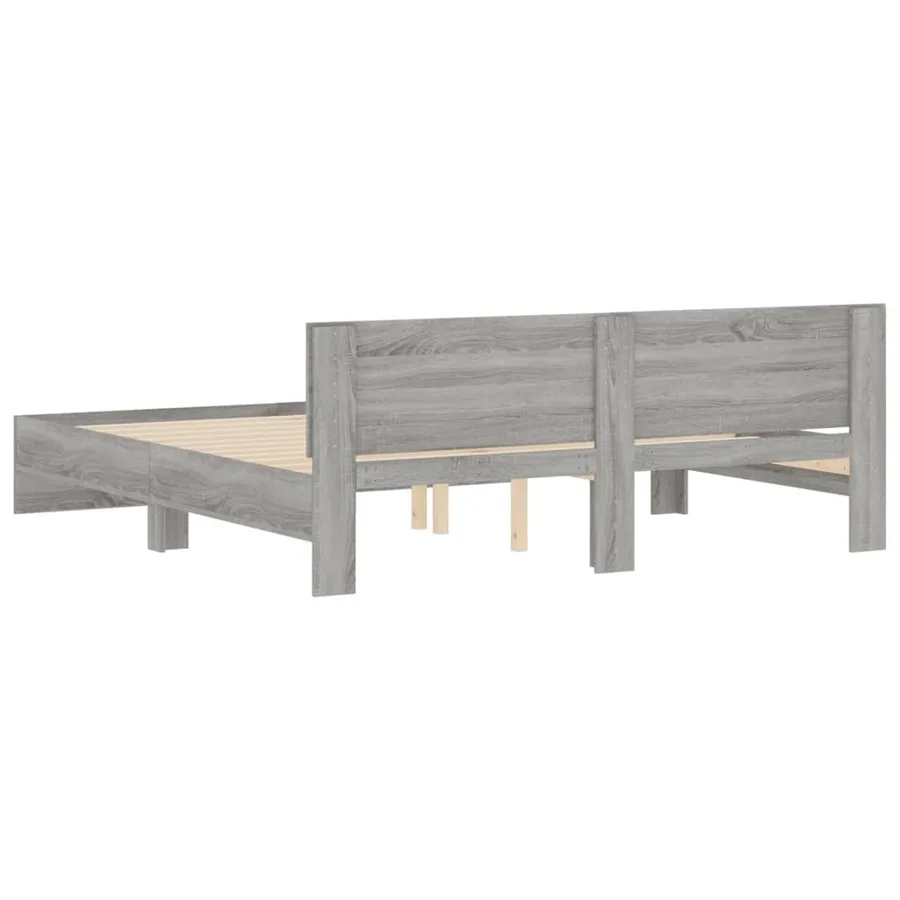 Cadre de lit sans matelas sonoma gris 160x200 cm - 7