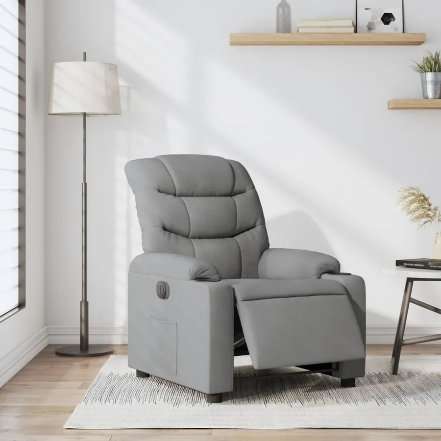 Fauteuil inclinable électrique Gris clair Tissu - 15