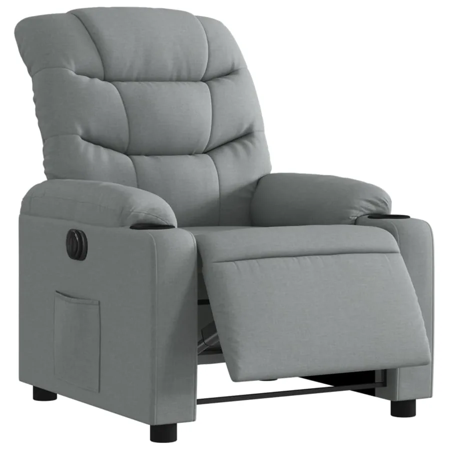 Fauteuil inclinable électrique Gris clair Tissu - 3