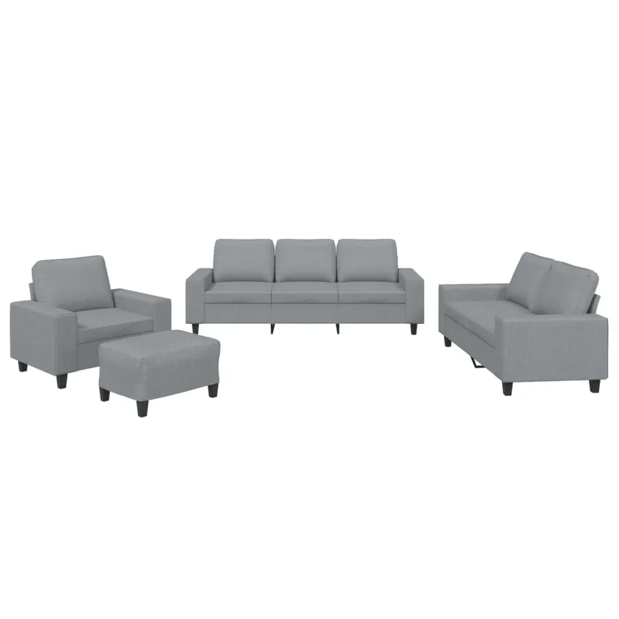 Ensemble de canapés 4 pcs gris clair tissu - 2