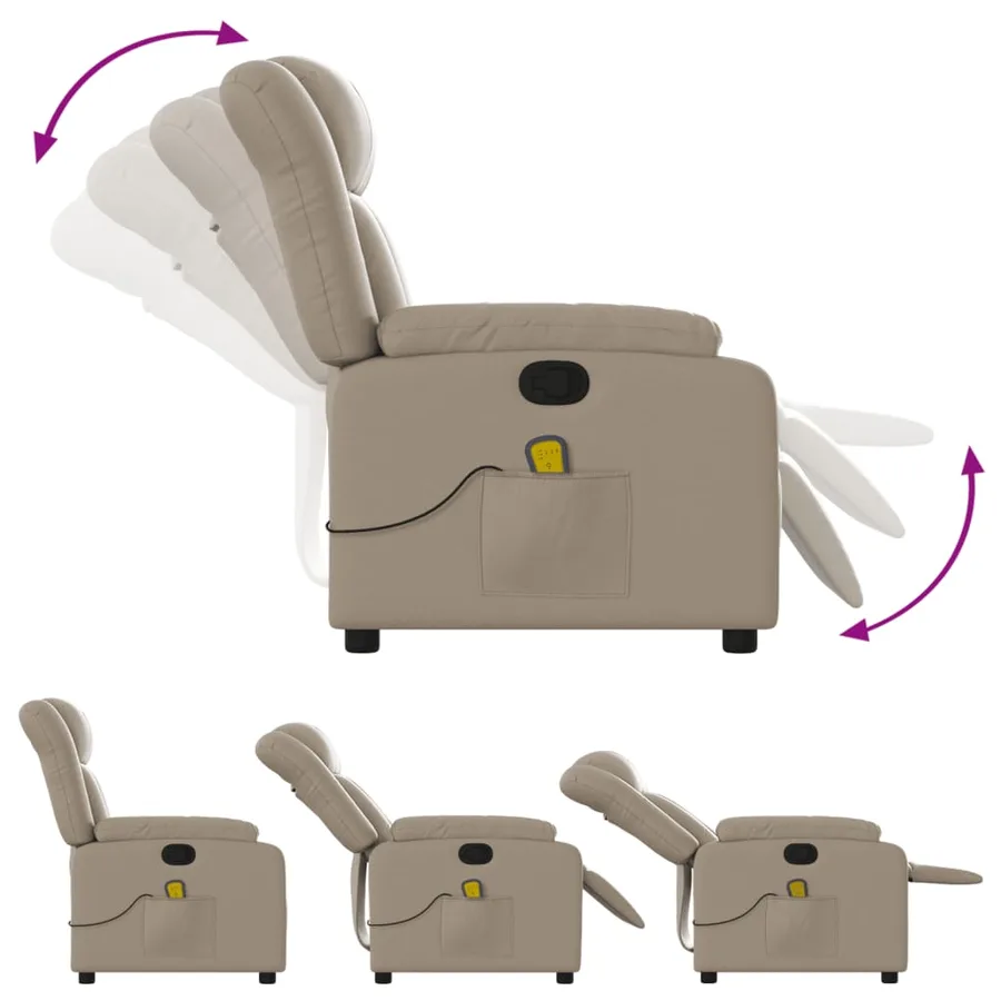 Fauteuil de massage inclinable Cappuccino Similicuir - 5