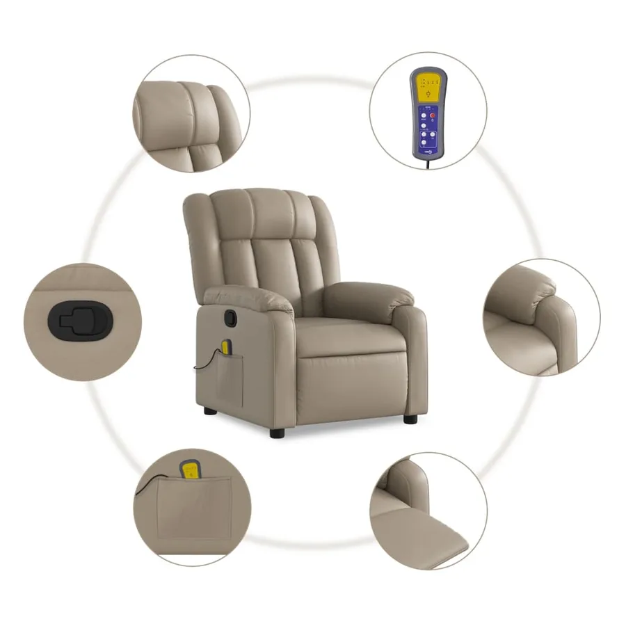 Fauteuil de massage inclinable Cappuccino Similicuir - 6