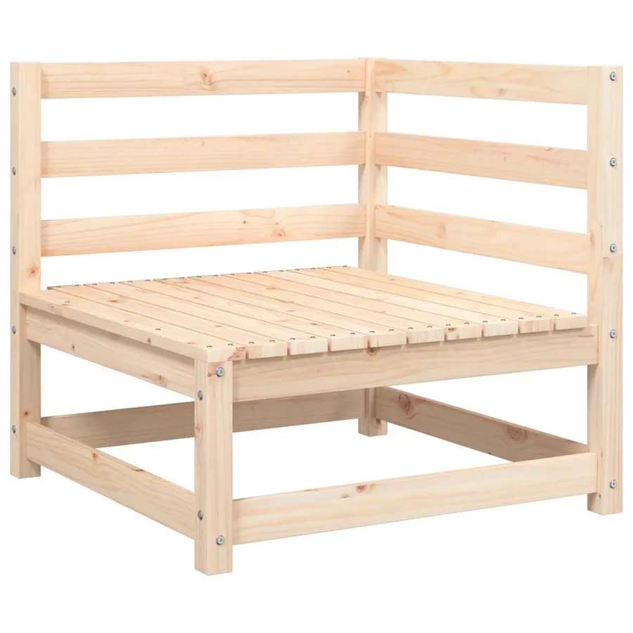 Canapé d'angle de jardin avec coussins bois de pin solide - 4