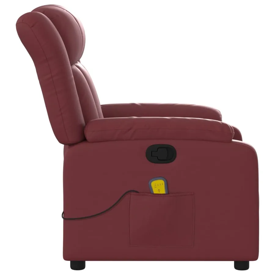 Fauteuil de massage inclinable Rouge bordeaux Similicuir - 8