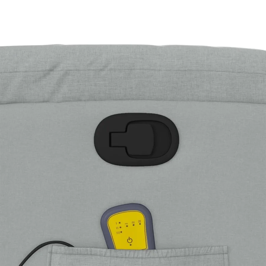 Fauteuil inclinable de massage gris clair tissu - 10