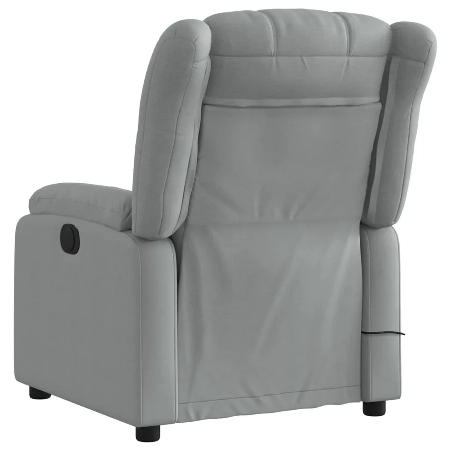 Fauteuil inclinable de massage gris clair tissu - 4
