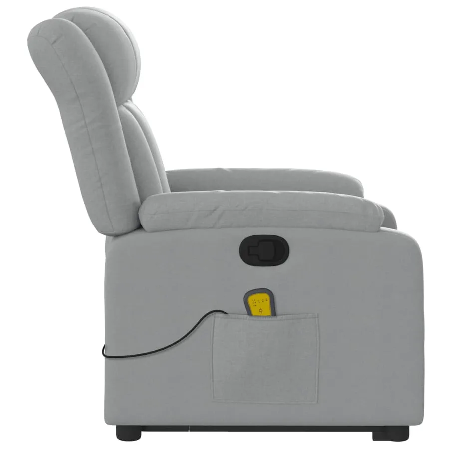 Fauteuil de massage inclinable Gris clair Tissu - 10
