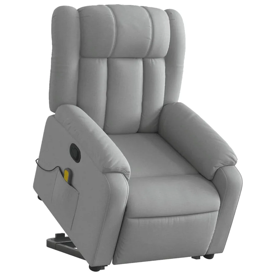 Fauteuil de massage inclinable Gris clair Tissu - 3