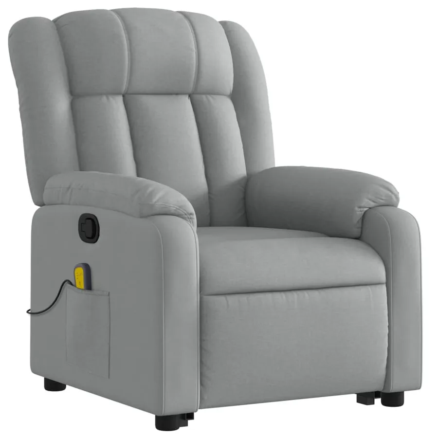 Fauteuil de massage inclinable Gris clair Tissu - 4