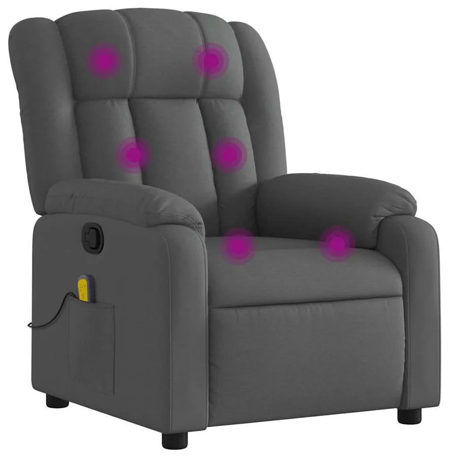 Fauteuil de massage inclinable gris foncé tissu - 2