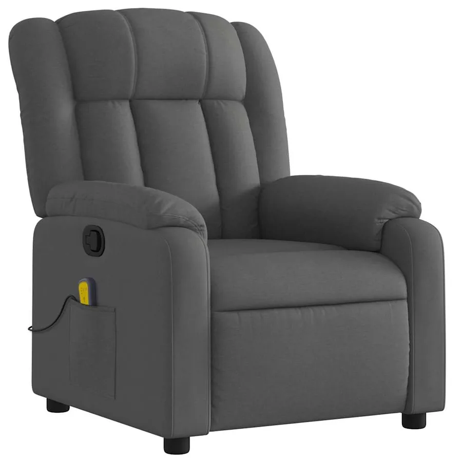 Fauteuil de massage inclinable gris foncé tissu - 3