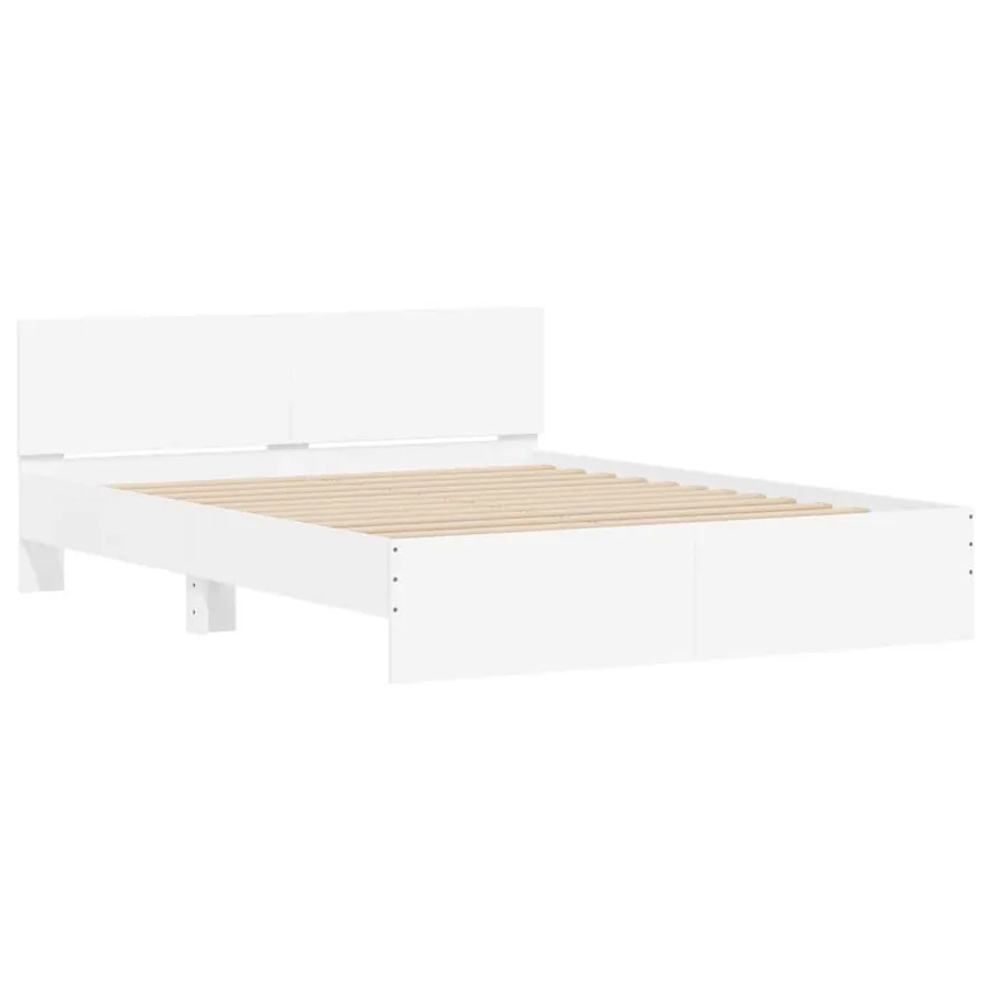 Cadre de lit sans matelas blanc 140x200 cm - 4