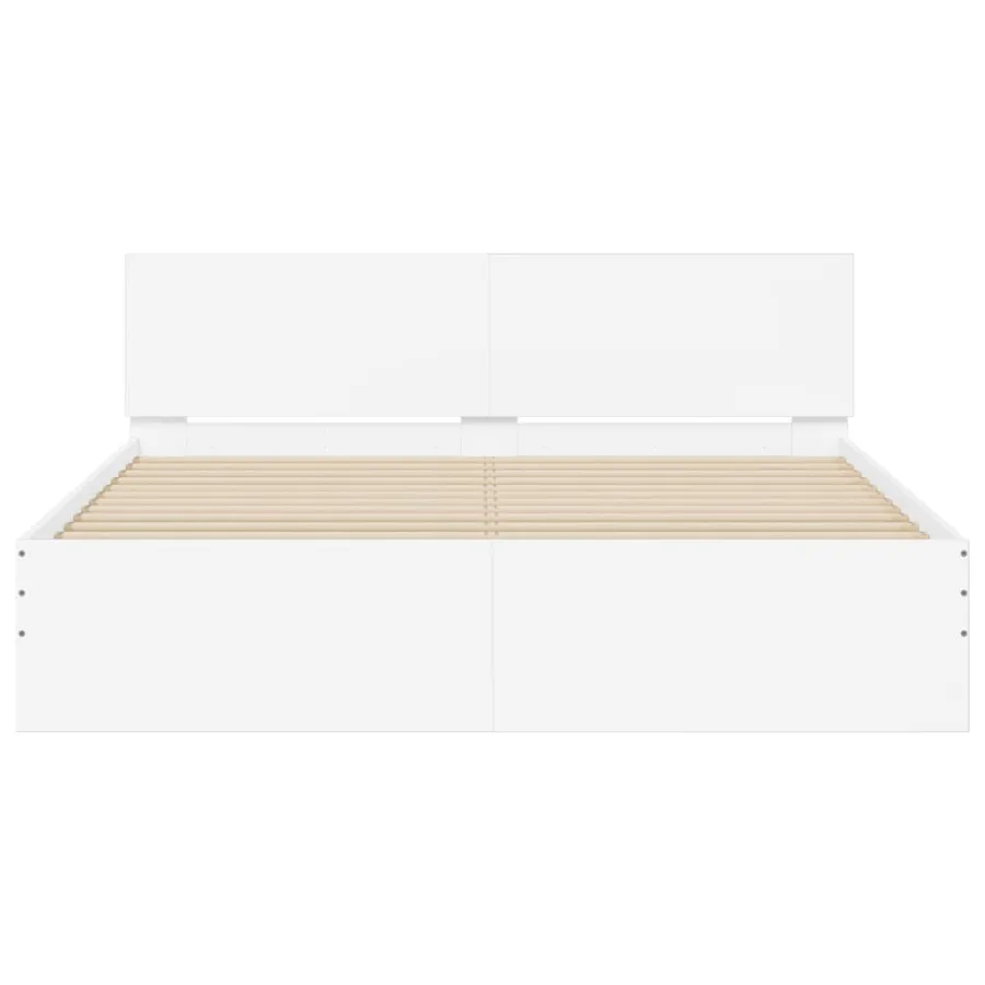 Cadre de lit sans matelas blanc 140x200 cm - 5