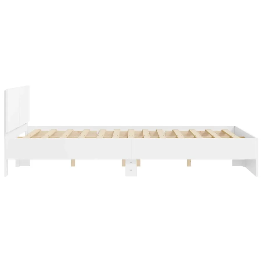 Cadre de lit sans matelas blanc 140x200 cm - 6