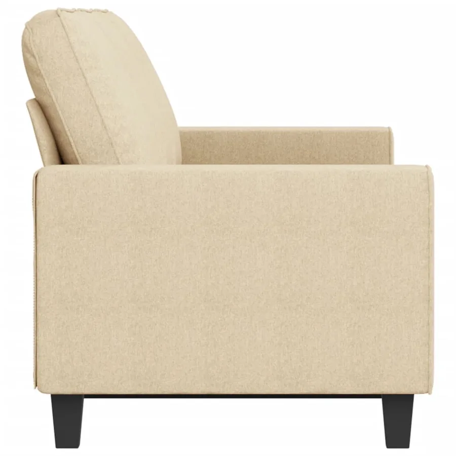 Canapé à 3 places Crème 180 cm Tissu - 4