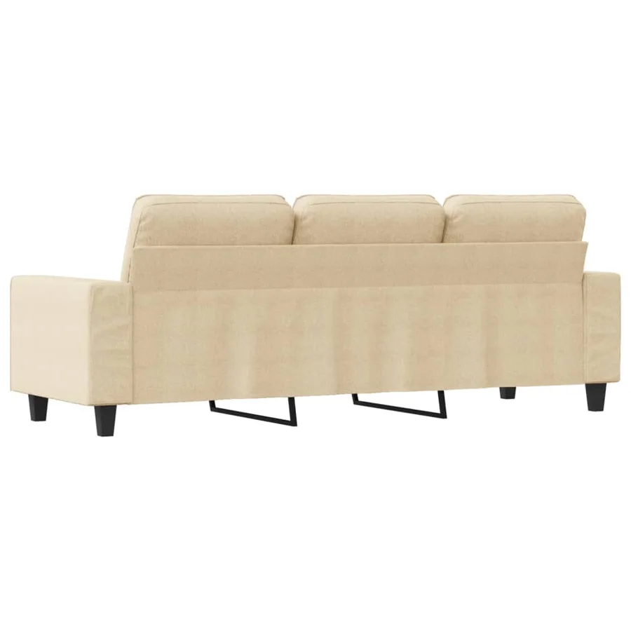 Canapé à 3 places Crème 180 cm Tissu - 5