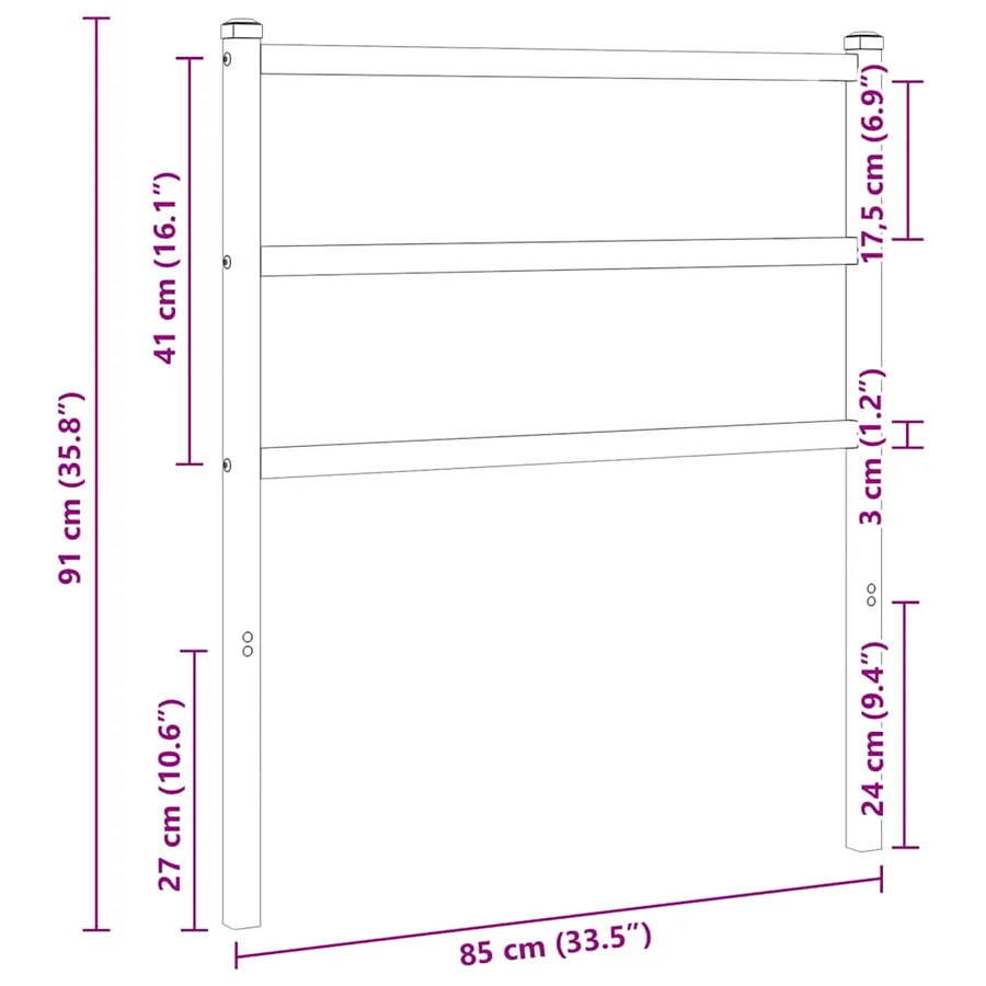Tête de lit de remplacement métal blanc 80 cm - 5