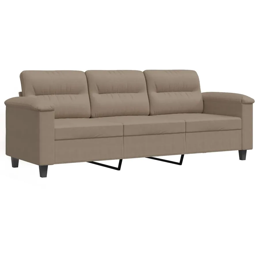 Canapé à 3 places Taupe 180 cm Tissu microfibre - 2