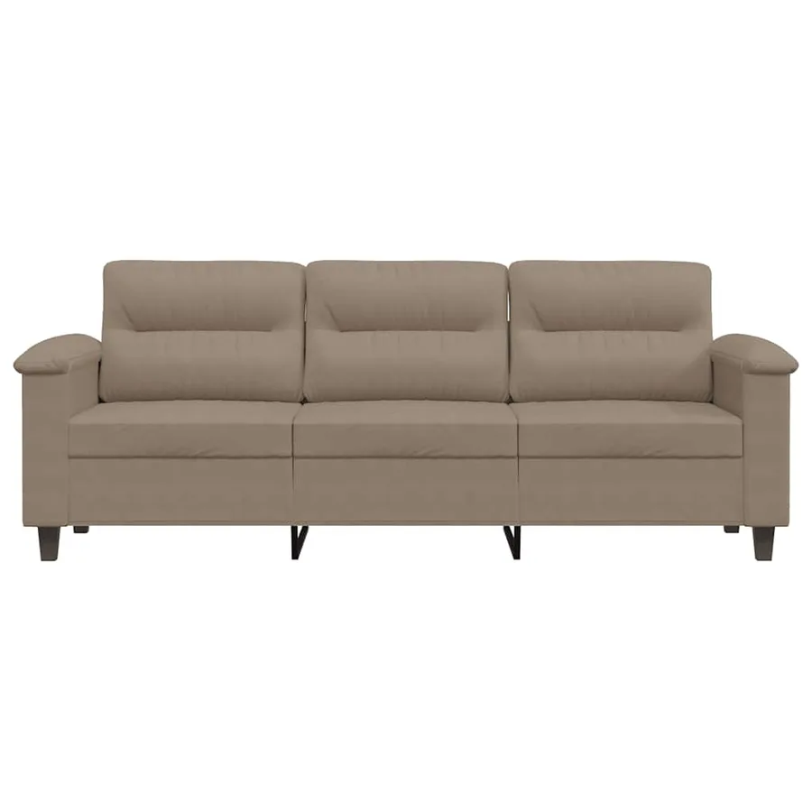 Canapé à 3 places Taupe 180 cm Tissu microfibre - 4