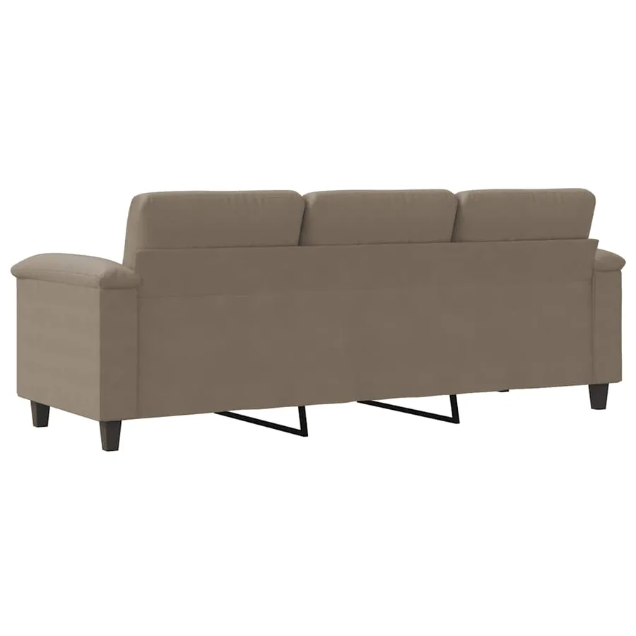 Canapé à 3 places Taupe 180 cm Tissu microfibre - 6