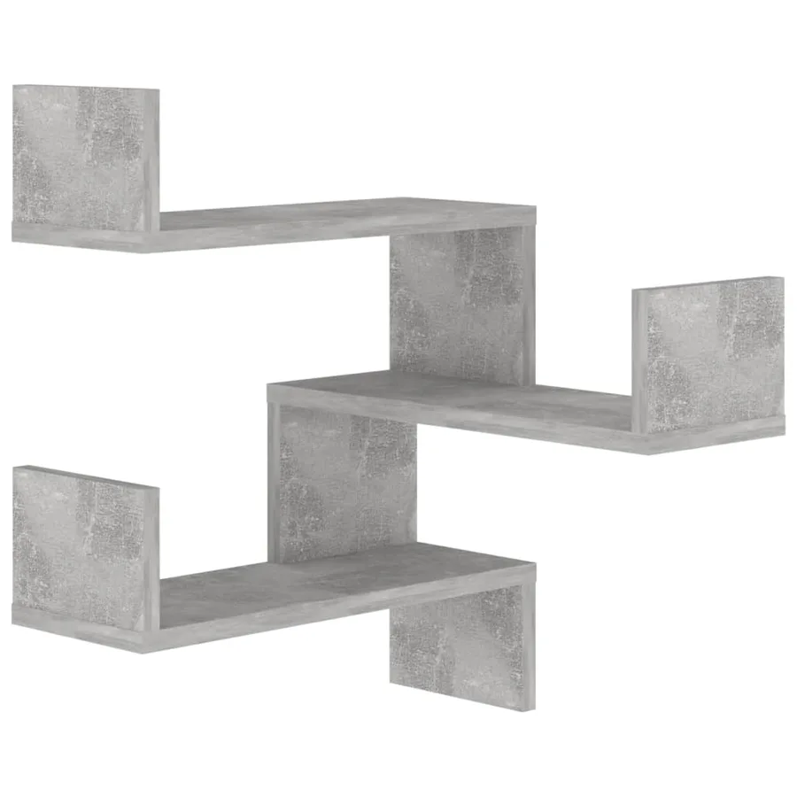 Étagère murale d'angle Gris béton 40x40x50 cm Bois d’ingénierie - 2