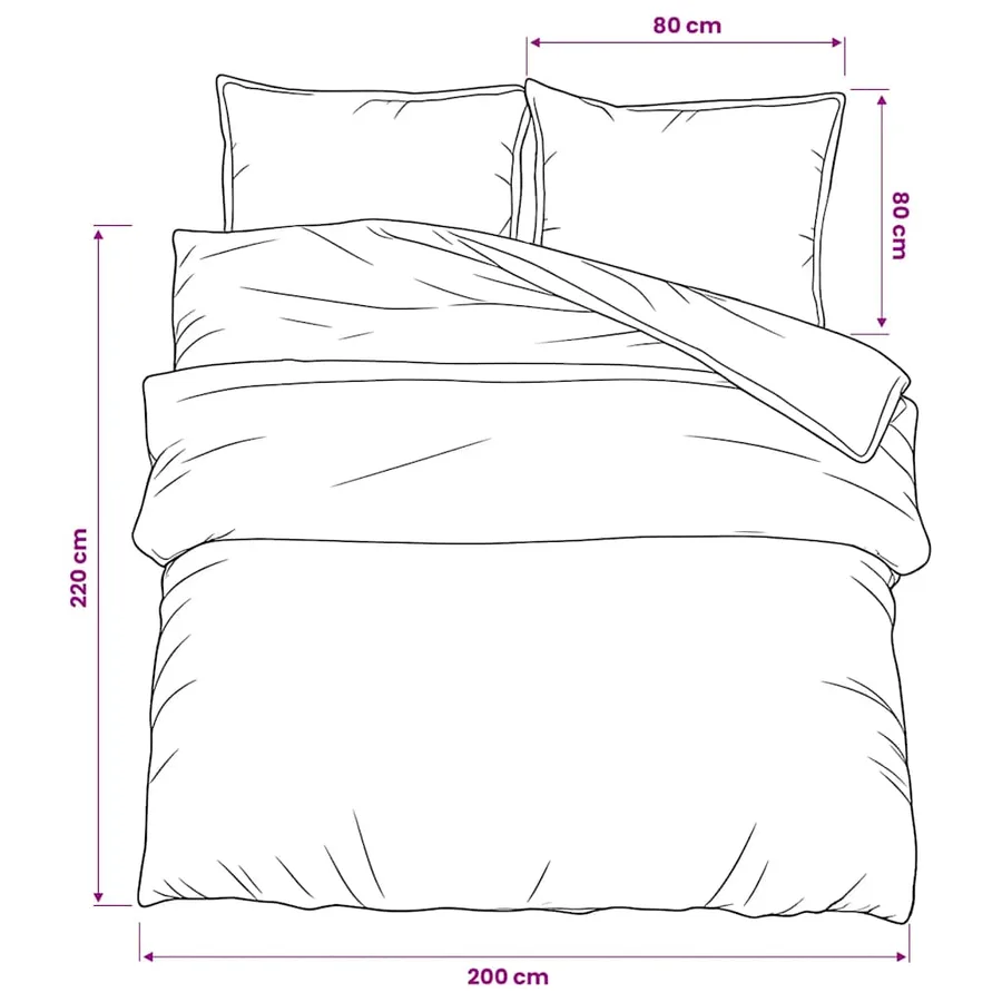 Ensemble de housse de couette Gris 200x220 cm Coton - 6
