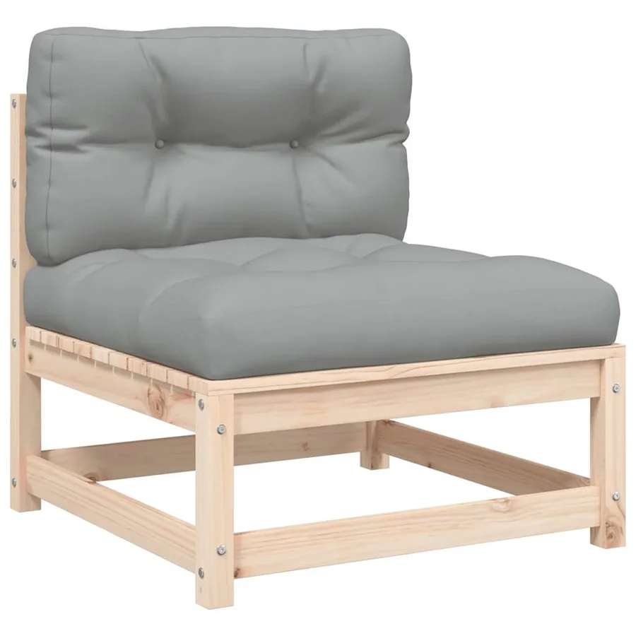 Canapé de jardin sans accoudoirs avec coussins et repose-pieds - 6